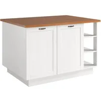Home affaire Kücheninsel Teramo, Breite 130 cm,4 Türen, 3 offene Fächer