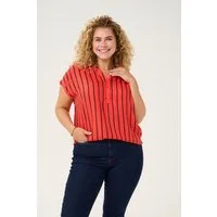 KAFFE Curve Kurzarmbluse Bluse ärmellos KCsida Große Größen