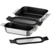 Kochgeschirr-Set Induktion Z9403FF0, Pfannen-Set edelstahl/schwarz, 1x medium, 2x klein mit Glasdeckel