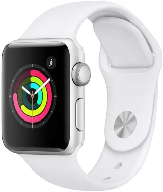 Apple Watch Series 3 [GPS inkl. Sportarmband weiß] 38mm Aluminiumgehäuse silber