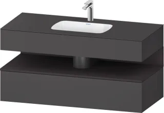 Duravit Qatego Einbauwaschtisch mit Konsolenwaschtischunterbau Graphit Matt 1200x550x600 mm - QA4787 QA4787080490010