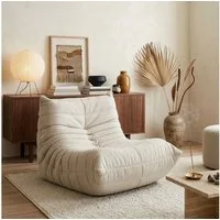 en.casa Sitzsack, »Kodsø« mit Rückenlehne 75 x 90 x 100 cm Chenille Beige