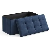 SONGMICS Sitzbank sitzhocker, 76/110cm mit Stauraum, klappbare Sitztruhe, Fußbank