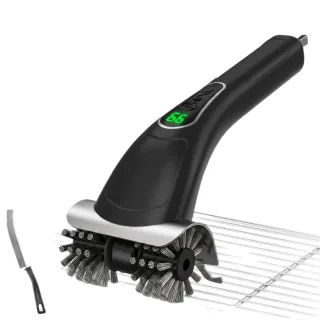 Tevorex Electric Double-Head BBQ Grill Cleaning Brush 500/600 RPM 2 High Speed Modes 2500mAh Long Battery Cordless Recha
