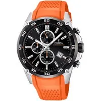Festina Quarzuhr Festina Herren Uhr F20330/4 PUR, (Analoguhr), Herren Armbanduhr rund, PURarmband orange