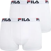 Fila Boxer Man Boxer (2-St., 2 x weiße Boxer) mit Markenschriftzügen auf dem Komfortbund