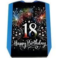 speecheese Parkscheibe 18. Geburtstag Feuerwerk Parkscheibe mit Spruch Happy Birthday 18