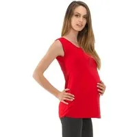 F&K-Mode Umstandsshirt Umstand Shirt Ärmellos Top Reißverschluss Bauch Reißverschluss