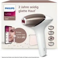 Philips IPL-Haarentferner Philips Lumea Series 9900 BRI951/01, 450.000 Lichtimpulse, 4 Aufsätze (Achseln, Bikinizone, Körper, Gesicht), 2 SkinAI Funktionen