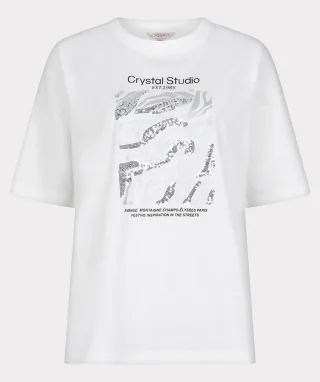 Esqualo - T-shirt - Crystal Studio weiß - Gr. - XS