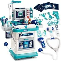 Lehoo Castle Spielzeug-Arztkoffer Arztkoffer Kinder Arztwagen mit Licht und Sound ab 3 Jahren, (Kinder-Arztspielset mit Arztwagen, Licht- und Soundeffekten sowie Zubehör, Arztwagen-Spielset mit Licht, Sound und umfangreichem Zubehör), Licht- und Soun
