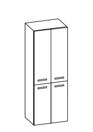 Artiqua 400 Hochschrank, Graphit Struktur quer, 400-HTT-1-60-7098-401 400-HTT-1-60-7098-401