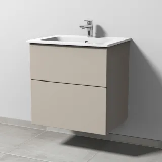 Sanipa 3way Waschtischunterbau zu Duravit ME by Starck Waschtisch mit 2 Auszügen, Kaschmir-Matt SP7241U