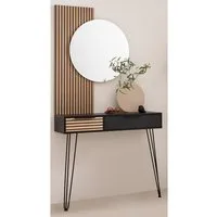 Lomadox Garderoben-Set HUNTSVILLE-80, (Spar-Set, 2-St), in schwarz mit Akustikpaneel-Optik