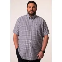 Men Plus Kurzarmhemd Karohemd Halbarm Seersucker Buttondown-Kragen