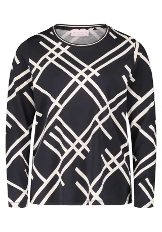 betty barclay - so cosy - - Basic Shirt schwarz/beige - Gr. - 46