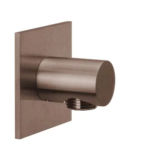 Herzbach spa ix pvd Brauseanschlussbogen rund rosette 70 eckig copper, Copper Steel, 21.995100.2.39 21.995100.2.39