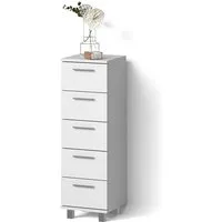 Livinity® Midischrank Eisak, Weiß, 30 x 95 cm (1-St)