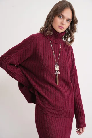 Oversize-Ripp-Strickpullover