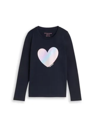 tom tailor kids - Langarmshirt mit Glitzer sky captain blue - Gr. - 110