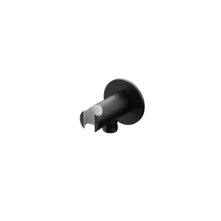Steinberg Serie 100 Wandbrausehalter 1001667S mit integriertem Wandanschlussbogen, Matt Black
