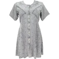 Guru-Shop Midikleid Besticktes indisches Boho Minikleid, Hippie.. alternative Bekleidung