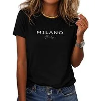 RMK T-Shirt Damen Shirt Basic Rundhals Glücklich Be Happy aus 100% Baumwolle