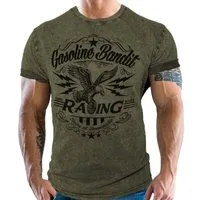 GASOLINE BANDIT® T-Shirt für Biker und Racer: Born in Bonneville Racing Team vintage used Look