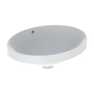Geberit VariForm Einbauwaschtisch 500709012 50x40cm, ohne Hahnloch, mit Überlauf, oval, weiß