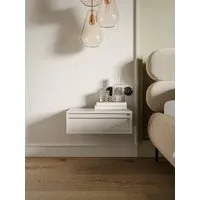 Selsey Nachttisch EVO, Wandhängende Nachtkonsole mit griffloser Schublade 50 cm