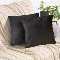 Cozyor Kissenbezug Samt Kissenhülle in diversen Größen & Farben, Sofakissen Bezug, (2 Stück), schwarz Eclipse, weiches Samtkissen 40x40 cm mit Reißverschluss