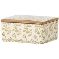 Bloomingville Butterdose Bloomingville Butterdose MAPLE Weiß Grün Keramik mit Deckel