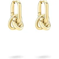 Liebeskind Berlin Paar Creolen Schmuck Geschenk Edelstahl Ohrringe Modern Knot, Einhänger abnehmbar
