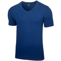 Baxboy T-Shirt Baxboy tiefer V-Ausschnitt Uni Basic Herren Kurzarm T-Shirt V-66