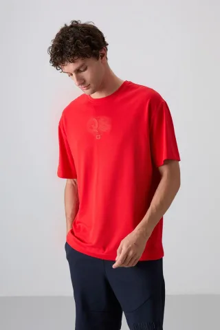 Oversized Bedrucktes Logo Rundhalsausschnitt T-Shirt