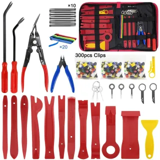 335pcs Car Audio Installation Removal Tool Interior Door Panel Pry Plate Navigation Instrument Clip Set
