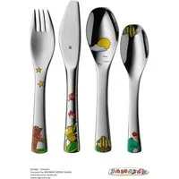 WMF Kinderbesteck Janosch (4-tlg), 1 Personen, Cromargan® Edelstahl Rostfrei 18/10, ab 3 Jahren, hygienisch, säurefest