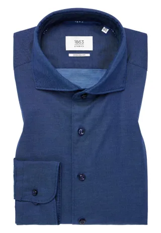 ETERNA - Modern Fit: Hemd aus Twill blau - Gr. - 44