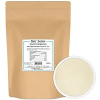 DistrEbution Backzutat Gummi Arabicum sprühgetrocknetes Pulver E 414, 100 g, Lebensmittelzusatzstoff