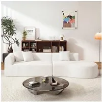 Aivermeil Ecksofa 4-6 Sitzer L-Form Cloud Couch aus Cord, Modulares Wohnzimmersofa, für große Räume inklusive Kissen, keine Montage erforderlich
