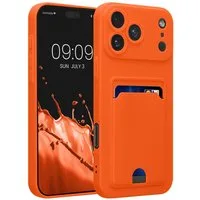 kwmobile Smartphone-Hülle Cord Tasche kompatibel mit Apple iPhone 17 Pro Max Hülle, Case Schutztasche - Innenmaße - mit Reißverschluss - Orange