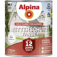 Alpina Holzschutzlasur Alpina Wetterschutzfarbe 0,75 L weiß