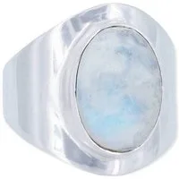 mantraroma Silberring RAHMAT aus 925 Silber mit Regenbogen Mondstein (Ring mit Schmuckbeutel), Damenring aus 925er Silber