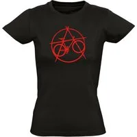 Baddery Print-Shirt Fahrrad T-Shirt Damen: "Anarchy Bike", hochwertiger Siebdruck, aus Baumwolle