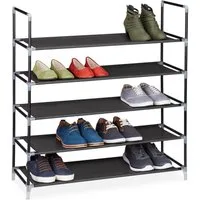 relaxdays Schuhregal für 20 Paar Schuhe, 1-tlg., schwarz