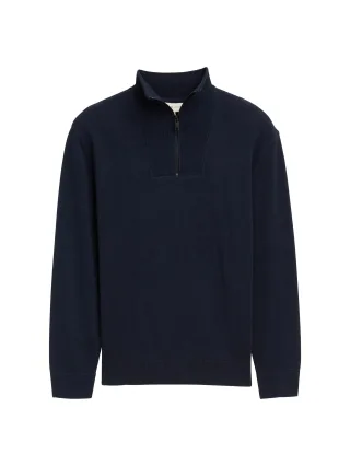 Denim Tom Tailor - Troyer Strickpullover aus Baumwolle sky captain blue - Gr. - XL