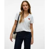 Vero Moda Kurzarmshirt VMBITONA S/S V-NECK T-SHIRT JRS BTQ GA