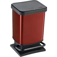 ROTHO Mülleimer Rotho Treteimer Paso 20 L metallic rot