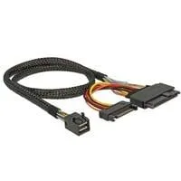 Adapterkabel SFF-8643 > U.2 SFF-8639 + SATA Stromanschluss schwarz, 50cm