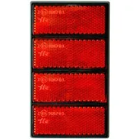 HR Autocomfort Reflektor-Aufkleber Roter 4er Reflektor Katzenauge Rückstrahler 13 cm mit E-Prüfzeichen